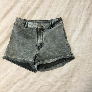 High waisted smoky grey shorts